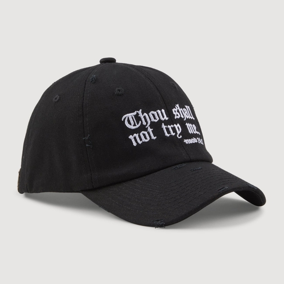 Thou Shalt Not Try Me (Mood 24:7) Distressed Baseball Cap - Picture 4 of 5